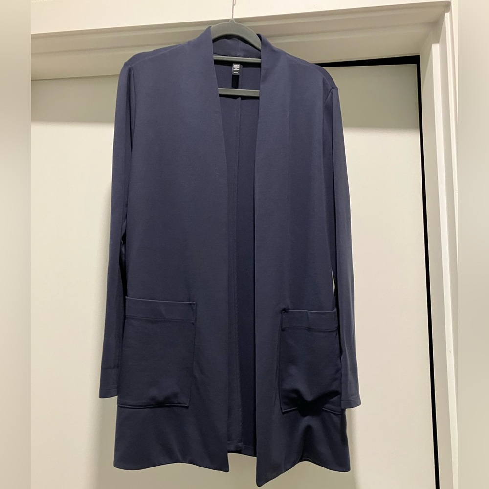 Eileen Fisher Navy Collarless Jacket (XS but fits like S)